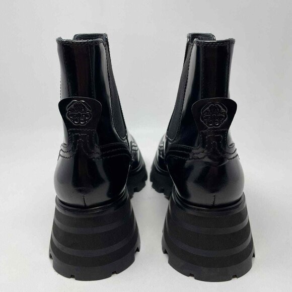 Alexander McQueen Wander Chelsea Boots Womens IT 40 US 10 Black Leather Platform - Picture 4 of 10